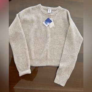 cream with grey heathered in sweater